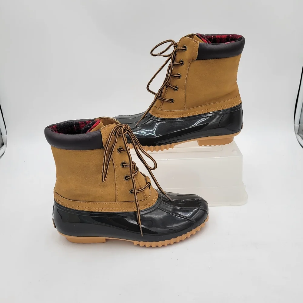 Sporto Duck Boots Danielle Size 9 Lace up Flannel Lined